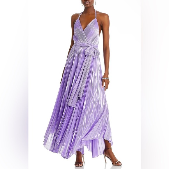 Alice + Olivia Dresses & Skirts - Alice + Olivia Arista Halterneck Accordion Pleat Maxi Dress in lavender Size 2